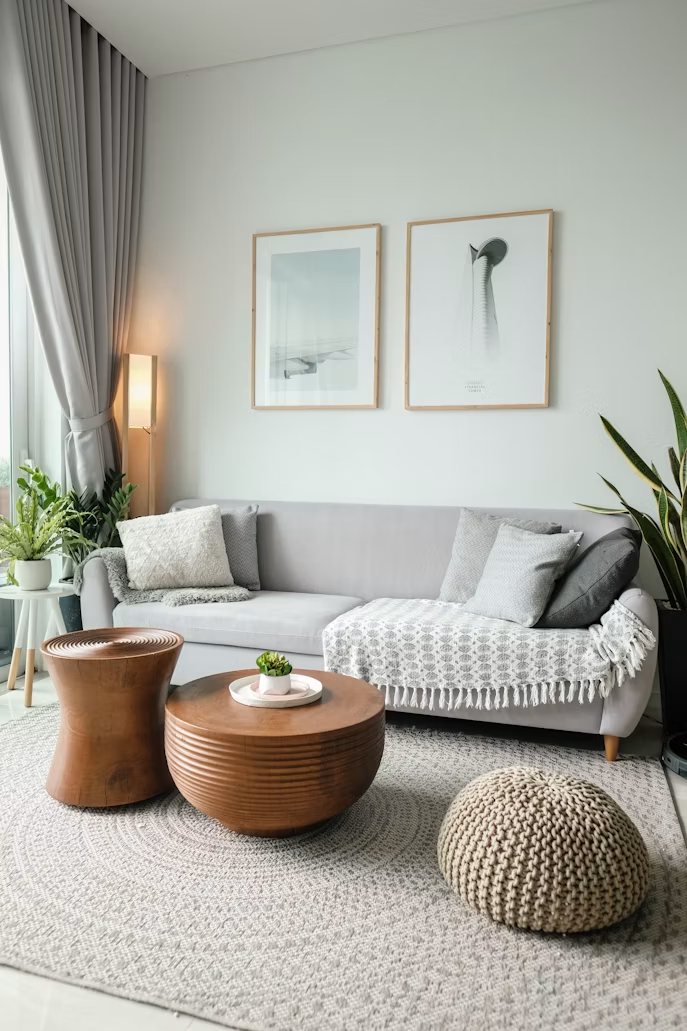 A tidy, elegant living room